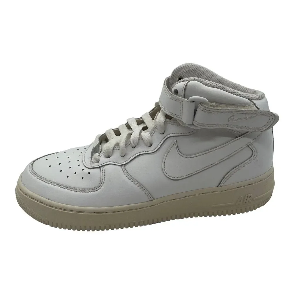 Nike Air Force 1 Mid Sneakers GS Triple White 314195-113 Kids Size 7Y Womens 8.5